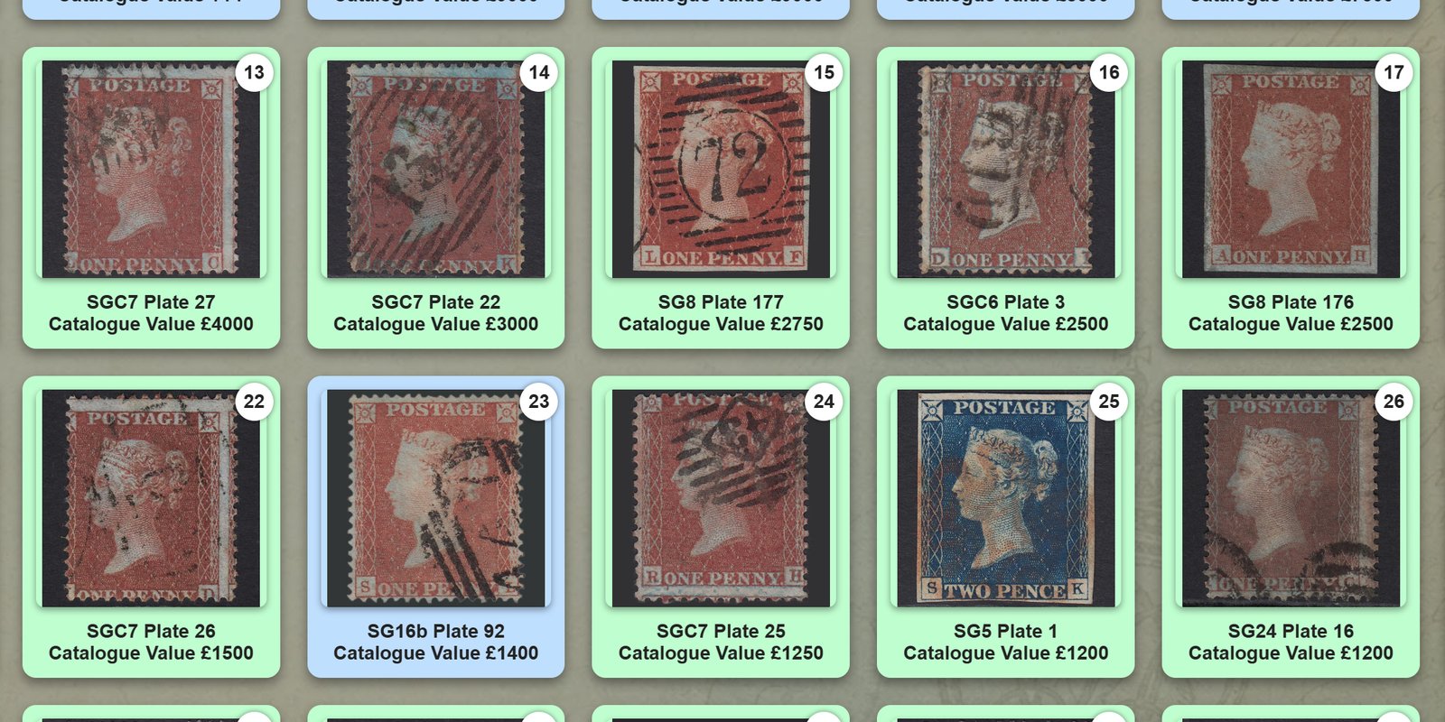 Rare Great Britain Queen Victoria stamps