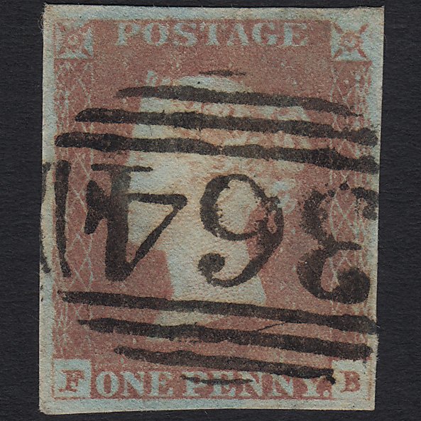 GB QV 1841 1d Red-brown (Plate 80) SG8-B1(1) FB GU High Wycombe 364 4M
