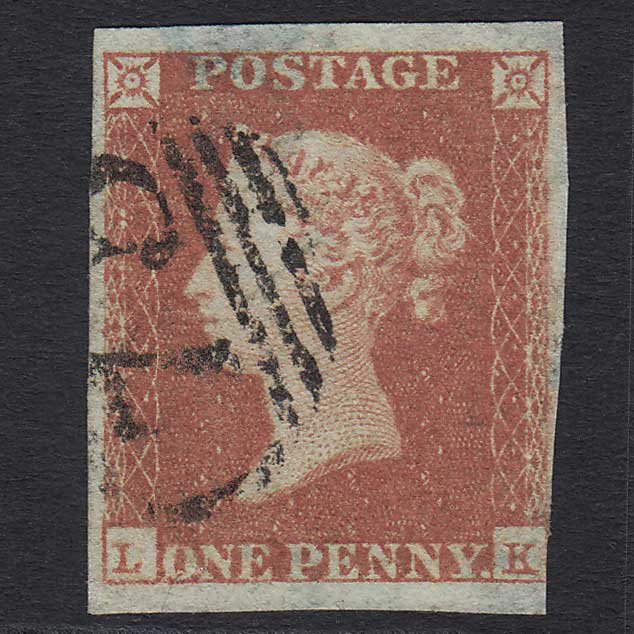 GB QV 1841 1d Red-brown (Plate 103) (SG8) 'LK' FU Birmingham (75) nr 4M