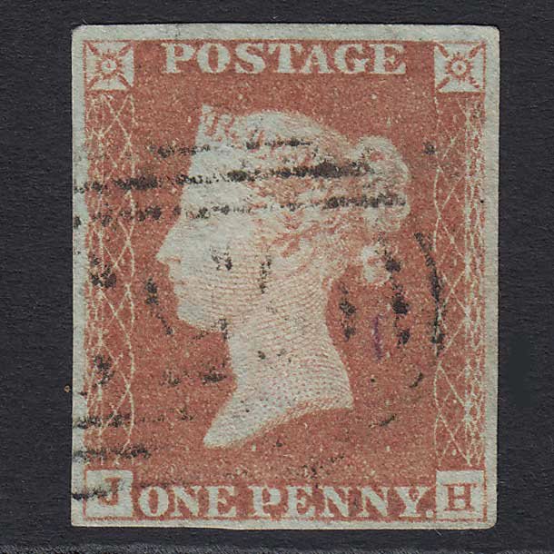 GB QV 1841 1d Red-brown (Plate 69) (SG8) 'JH' FU 4M Imperf Light Cancel
