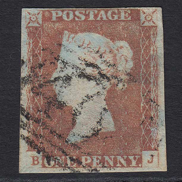 GB QV 1841 1d Pale Red-brown (Plate 84) (SG9) 'BJ' GU 4 Margins