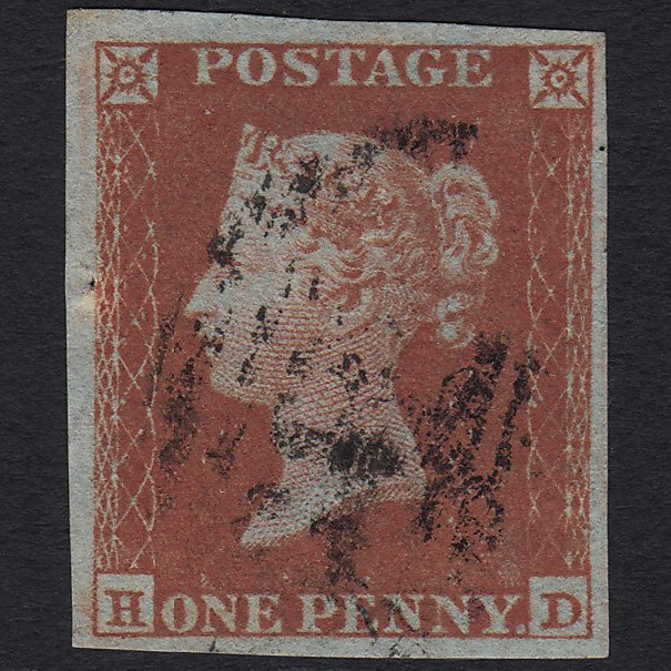 GB QV 1841 1d Red-brown (Plate 174) SG8-B2(1) HD VFU 4M Imperf