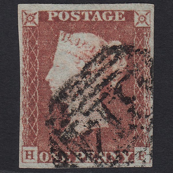 GB QV 1841 1d Red-brown (Plate 64) SG8-B1(1) HF FU 4 Margins