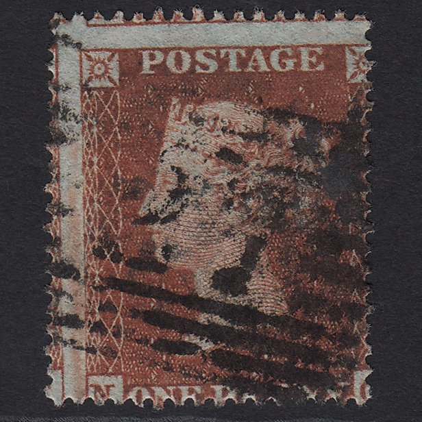 GB QV 1854 1d Red-brown (Plate 195) SG17-C1(1) NC GU Ayr 27