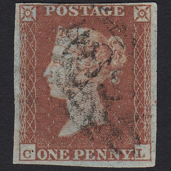 GB QV 1841 1d Red-brown (Plate 129) SG8-B2(1) CL FU Wisbech 897 4M Imperf