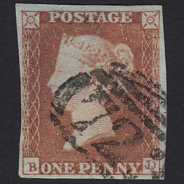 GB QV 1841 1d Red-brown (Plate 97) SG8-B1(1) BD FU Southampton 723 4M