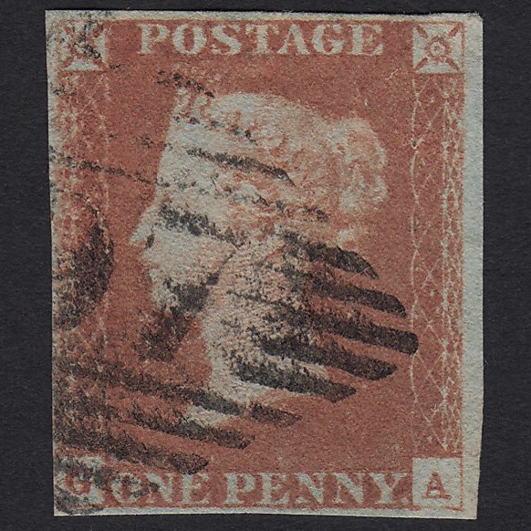 GB QV 1841 1d Red-brown (Plate 75) SG8-B1(1) GA GU in Ireland 4 Margins