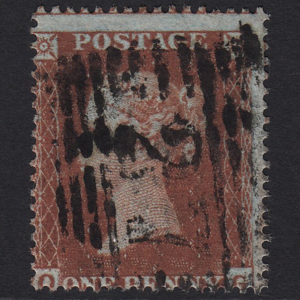 GB QV 1854 1d Red-brown (Plate 195) SG17-C1(1) OG GU Ayr 27