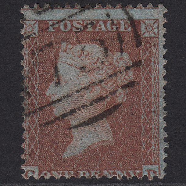 GB QV 1855 1d Red-brown (Plate 13) C6(1) CD FU Birmingham 75