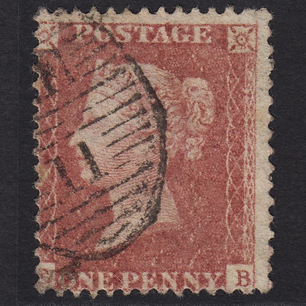 GB QV 1857 1d Rose-red (Plate 55) SG40-C10(1) EB GU London D&S Cancel