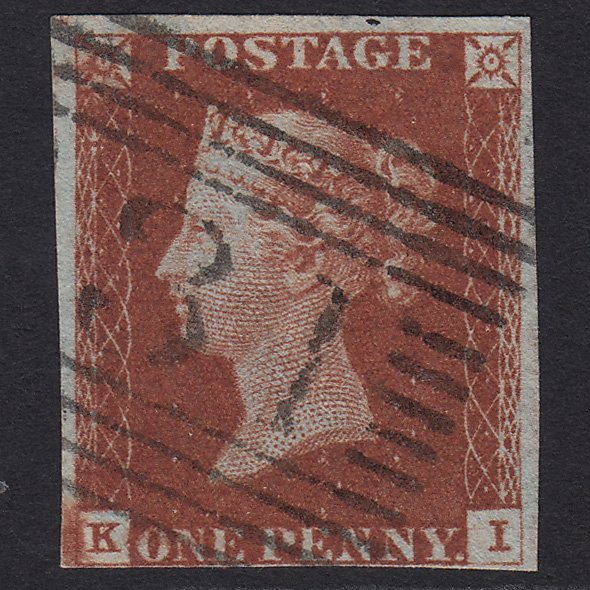 GB QV 1841 1d Deep Red-brown (Plate 52) SG10-B1(4) KI VFU Edinburgh 131 4M