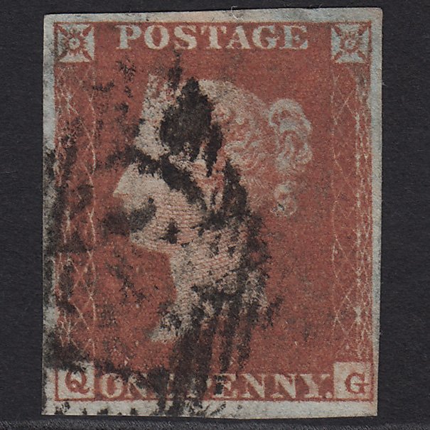 GB QV 1841 1d Red-brown (Plate 93) SG8-B1(1) QG GU 4 Margins Ireland