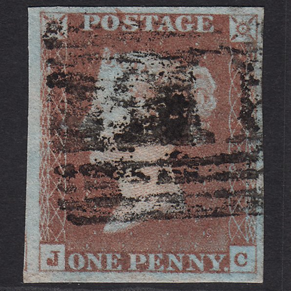 GB QV 1841 1d Very Blued (Plate 72) SG8a-B1(2) JC GU 4 Margins Scotland