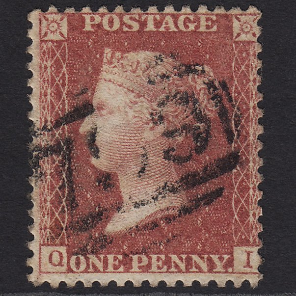 GB QV 1857 1d Rose-red (Plate 59) SG40-C10(1) QI FU Tipton 799 Misperf