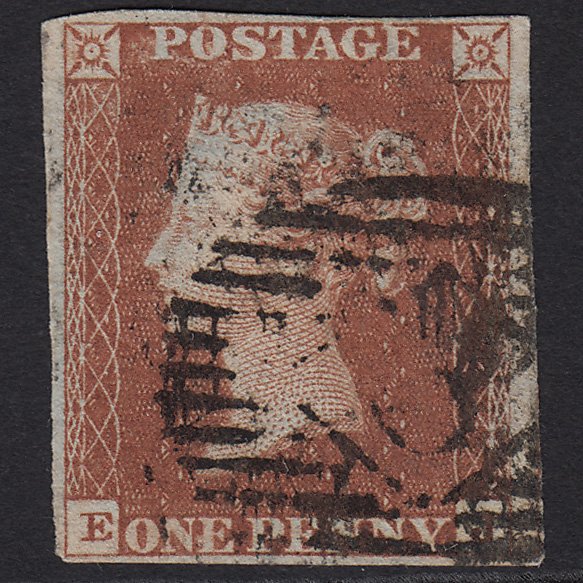 GB QV 1841 1d Red-brown (Plate 56) SG8-B1(1) EJ GU 4 Margins London IS Cancel
