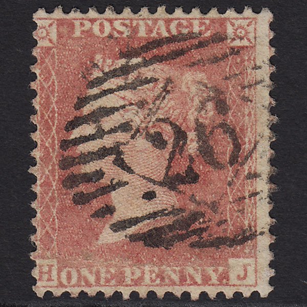 GB QV 1857 1d Pale Red Transitional (Plate 31) SGC9(3) HJ GU London IS 26