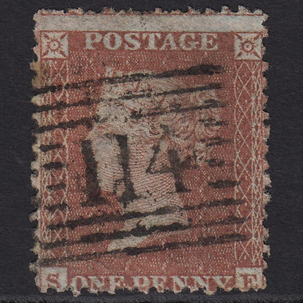 GB QV 1855 1d Red-brown (Plate 8) SGC6(1) SE GU Dundee 114 Misperf