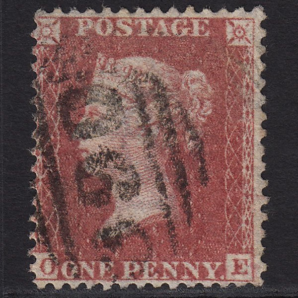 GB QV 1857 1d Rose-red (Plate 58) SG40-C10(1) OE FU Hungerford 390