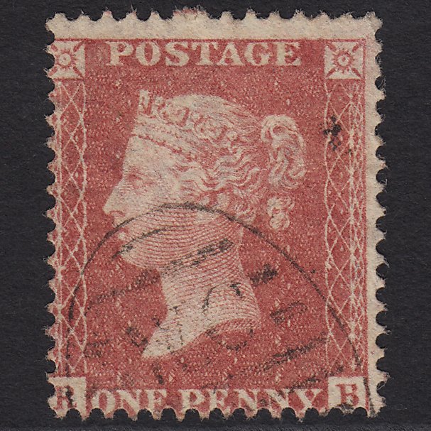 GB QV 1857 1d Pale Rose (Plate 27) SG39-C10(3) RB GU London D&S Cancel