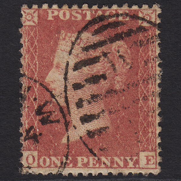 GB QV 1857 1d Rose-red (Plate 52) SG40-C10(1) OE GU London D&S Cancel