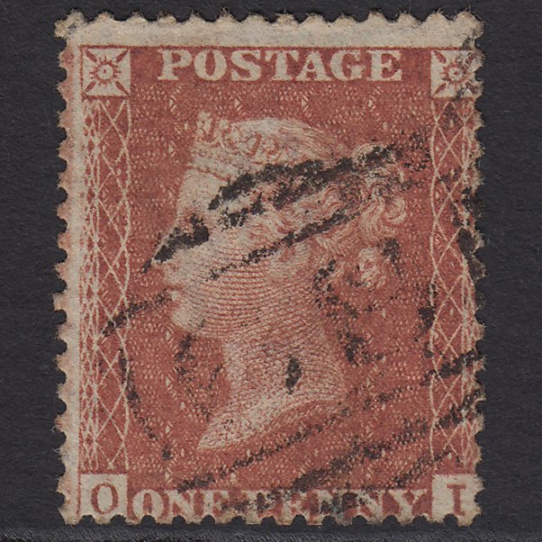GB QV 1856 1d Red-brown (Plate 27) SG29-C8(1) OI GU Bewdley 68