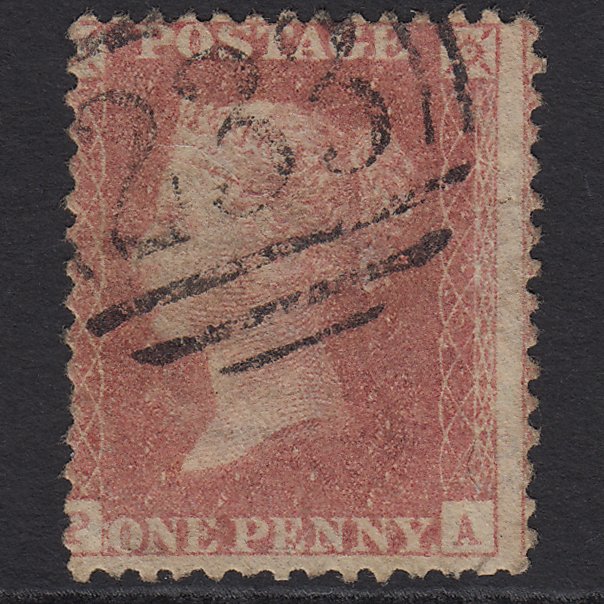 GB QV 1857 1d Pale Rose (Plate 48) SG39-C10(3) PA GU Darlington 233 Misperf