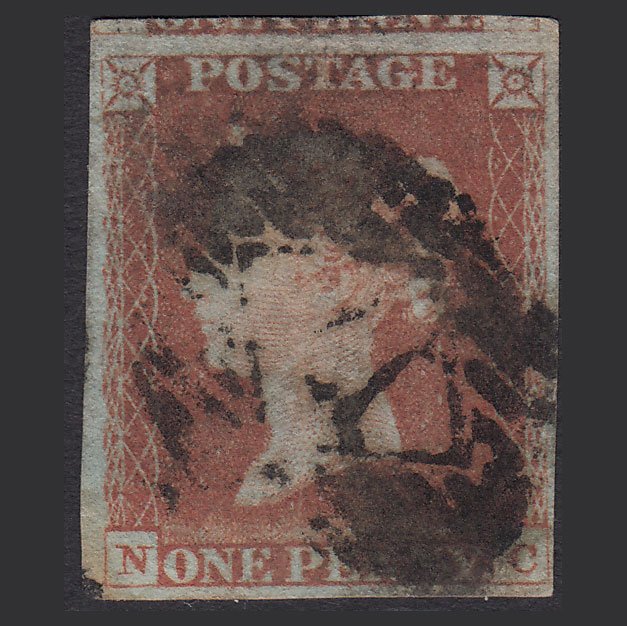 GB QV 1841 1d Red-brown (Plate 84) SG8-B1(1) NC GU 4M London IS Cancel