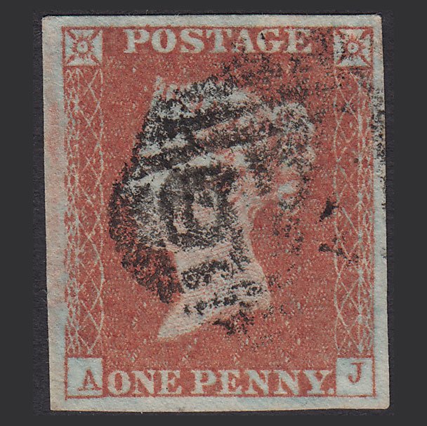 GB QV 1841 1d Red-brown (Plate 95) SG8-B1(1) AJ FU Missing Imprimatur 4M