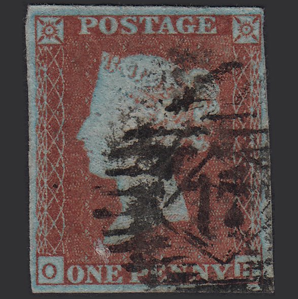 GB QV 1841 1d Very Blued (Plate 97) SG8a-B1(2) OH GU 4M London IS Cancel