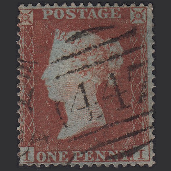GB QV 1854 1d Red-brown (Plate 172) SG17-C1(1) II GU Leeds 447 Spoon