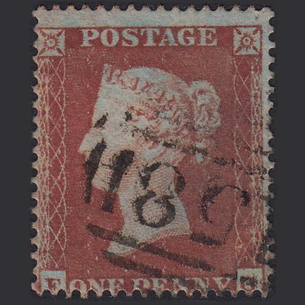 GB QV 1854 1d Red-brown (Plate 197) SG17-C1(1) FG FU Cambridge 158 Misperf