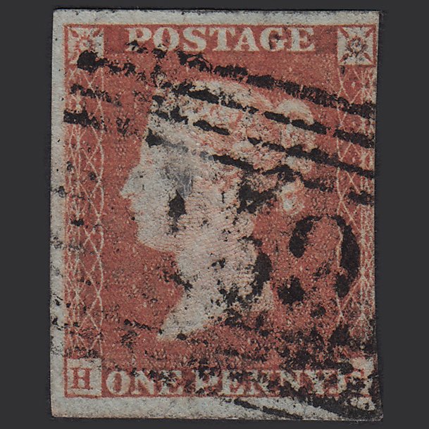 GB QV 1841 1d Red-brown (Plate 88) SG8-B1(1) HG GU nr 4M Imperf Glasgow 159