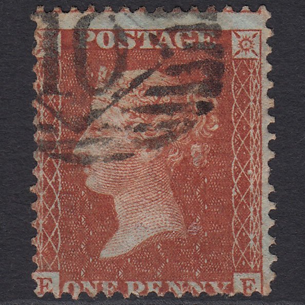 GB QV 1856 1d Red-brown (Plate 37) SG29-C8(1) EE FU London IS 10