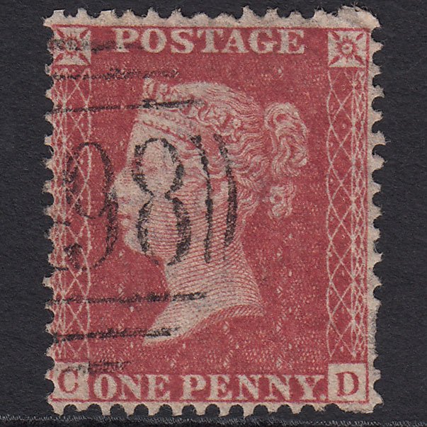 GB QV 1857 1d (Plate 46) SG40-C10(1) CD FU Manchester 498 Blind Perf
