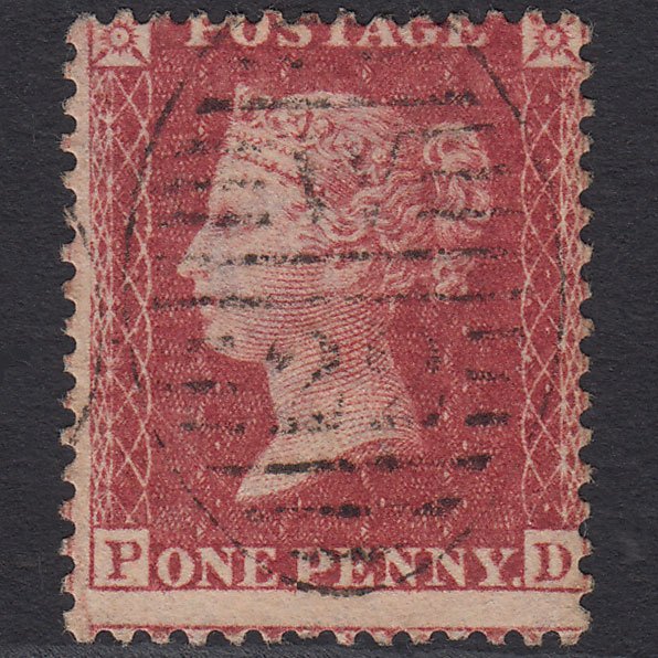 GB QV 1857 1d Deep Rose-red (Plate 42) SG41-C10(4) PD FU London D&S W22 Misperf