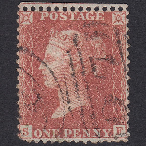 GB QV 1856 1d Red-brown (Plate 37) SG29-C8(1) SF GU Bury ST Edmunds 97