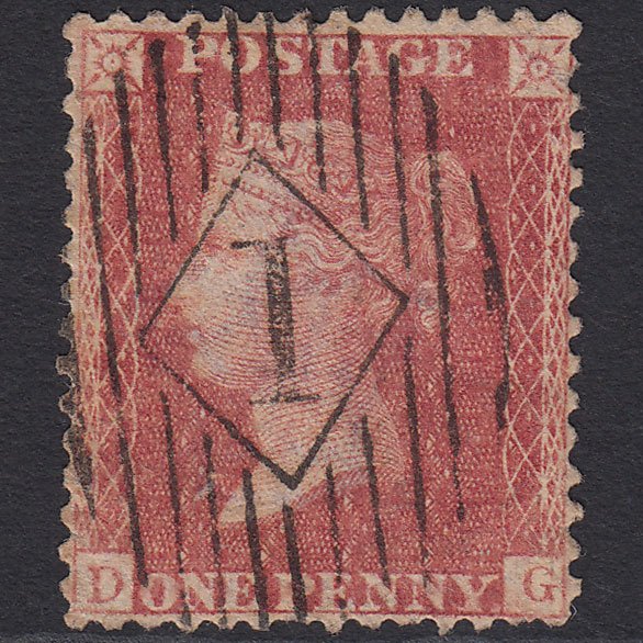 GB QV 1857 1d (Plate 59) SG40-C10(1) DG GU Charles Rideout No.1 Well Centred