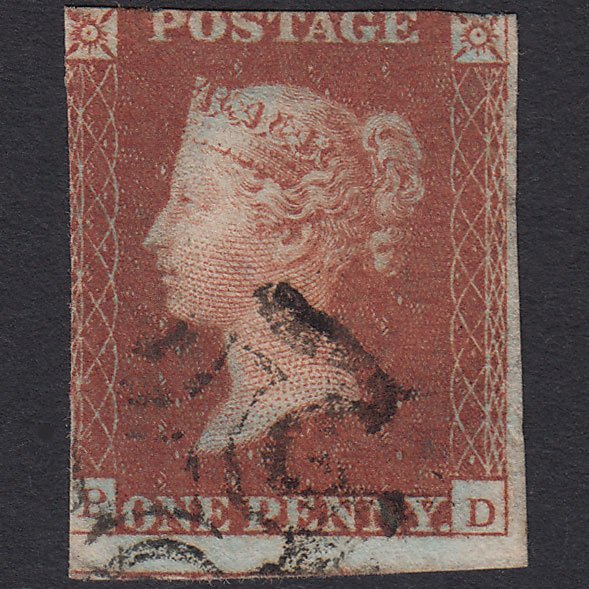 GB QV 1841 1d Red-brown (Plate 22) SG8-B1(1) PD GU Missing Imprimatur MX