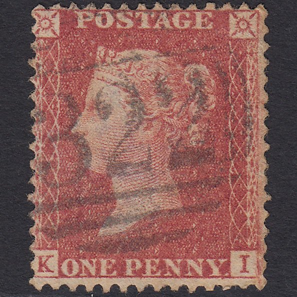 GB QV 1857 1d Rose-red (Plate 27) SG40-C10(1) KI FU Gravesend 322