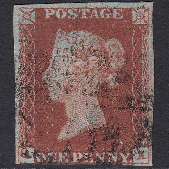 GB QV 1841 1d Red-brown (Plate 69) SG8-B1(1) QA GU nr 4 Margins