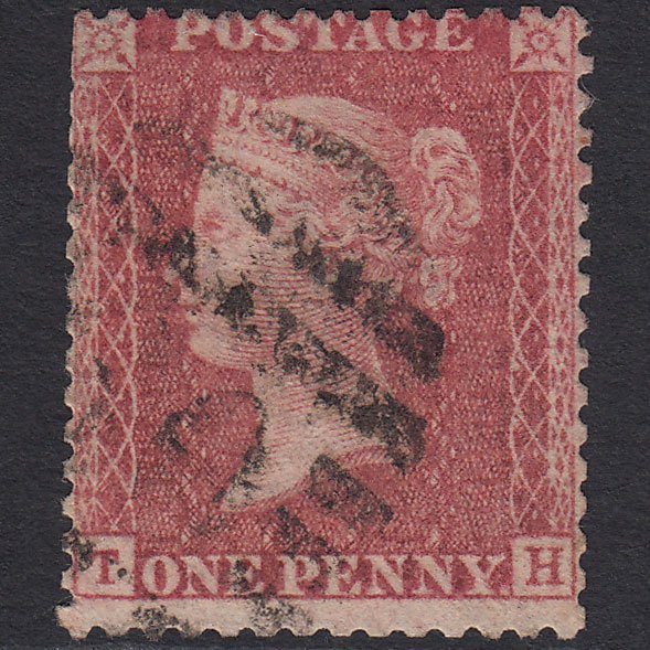 GB QV 1857 1d Rose-red (Plate 46) SG40-C10(1) TH GU London D&S Cancel
