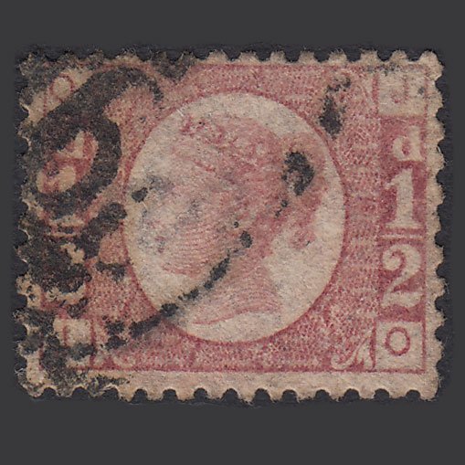 GB QV 1870 1/2d Rose (Plate 5) SG49-G4 JO GU Well Centred