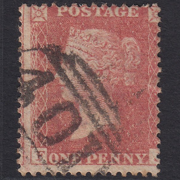 GB QV 1857 1d Pale Rose (Plate 59) SG39-C10(3) FJ GU Ilminster 401 Misperf