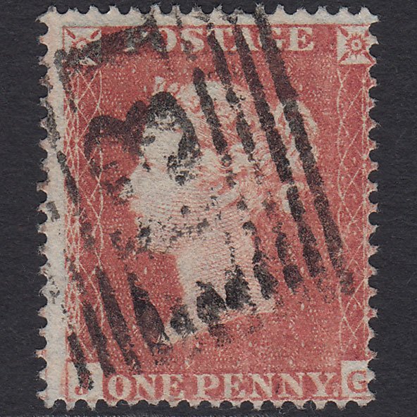 GB QV 1854 1d Red-brown (Plate 182) SG17-C1(1) JG GU Edinburgh 131 Misperf