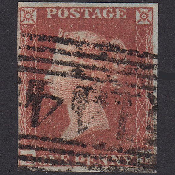 GB QV 1841 1d Red-brown (Plate 154) SG8-B2(1) Blue Head SL FU 4M Forfar 144