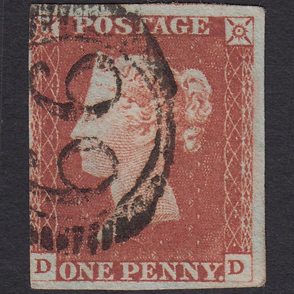 GB QV 1841 1d Red-brown (Plate 66) SG8-B1(1) DD FU 3 Margins London D&S 66