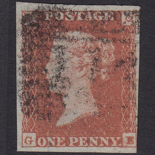 GB QV 1841 1d Red-brown (Plate 125) SG8-B2(1) GE GU 4 Margins Scotland