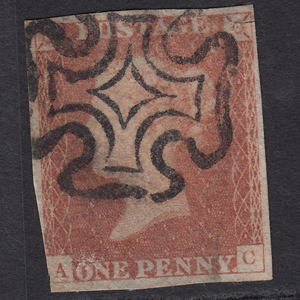 GB QV 1857 1d Rose-red (Plate 56) SG40-C10(1) BG GU Misperf