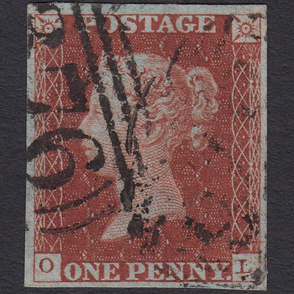 GB QV 1841 1d Red-brown (Plate 43) SG8-B1(1) OL FU 4 Margins Honiton 376