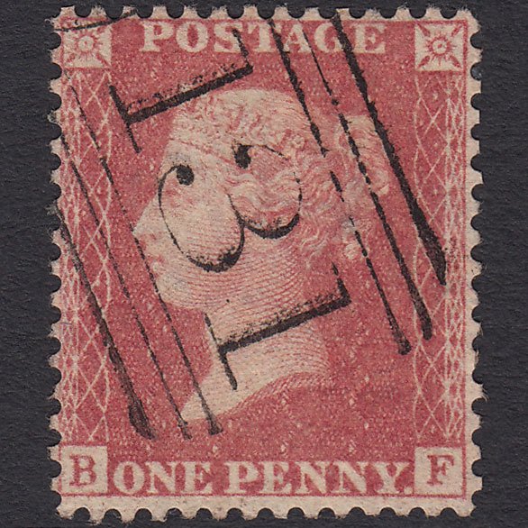 GB QV 1857 1d Rose-red (Plate 44) SG40-C10(1) BF FU Edinburgh 131
